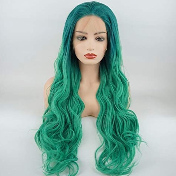 💫CHAI 26” GODESS GREEN BODY WAVYLACE FRONT WIG